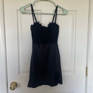 Black Lace Slip Dress
